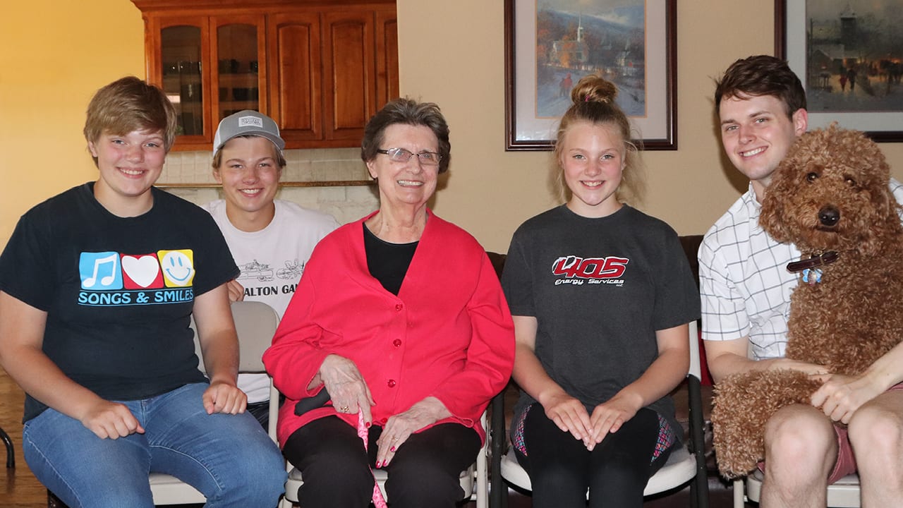 Libby, Jimmy, Trish, Eileen, Andrew, and Tater Tot