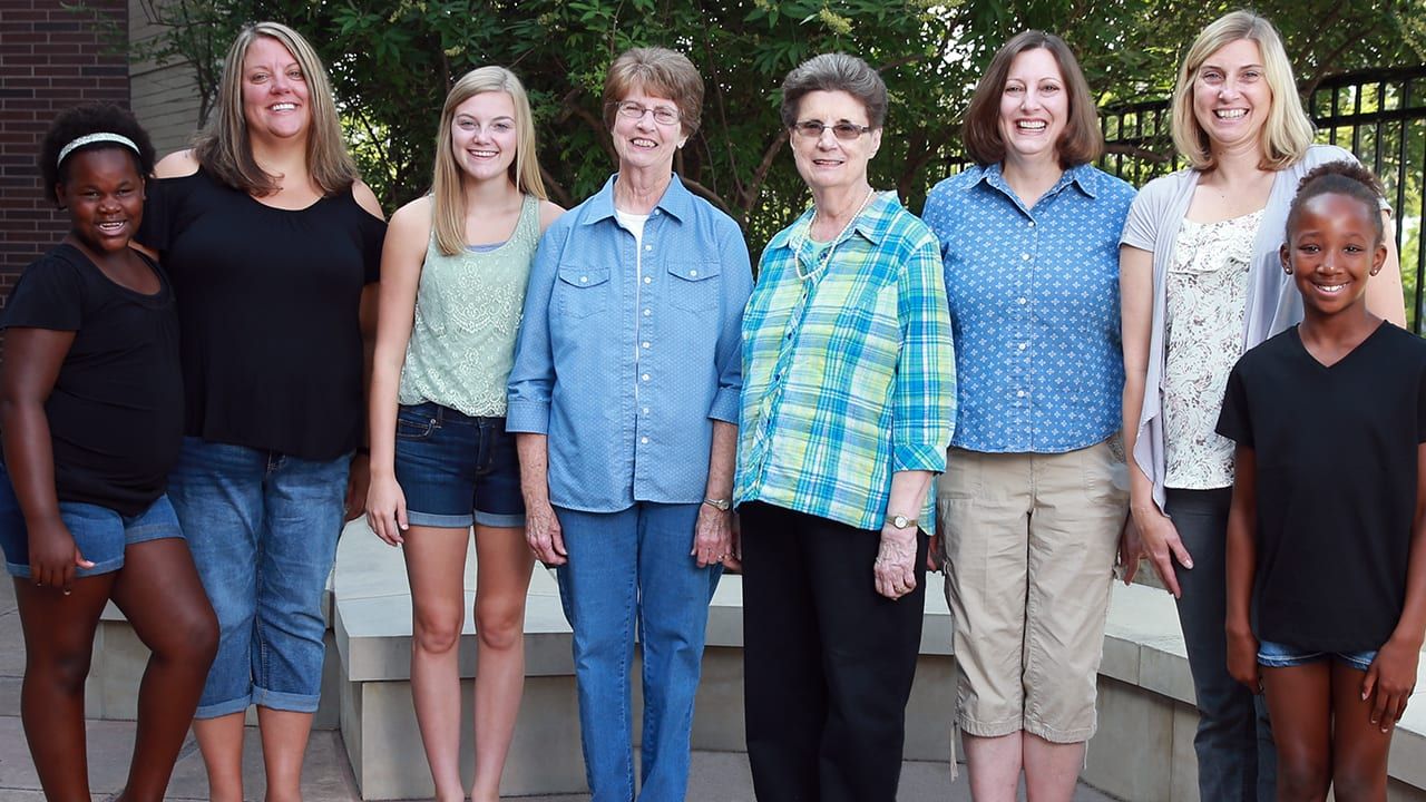 Eight ladies in the Beeson family line